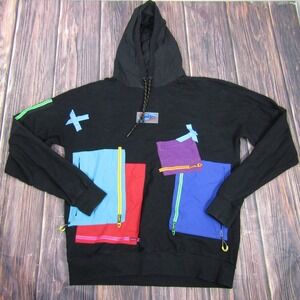 Cookies‎ SF Hoodie Men XL Black Multi Colorblock Patchwork Utility Streetwear